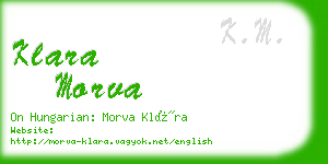 klara morva business card